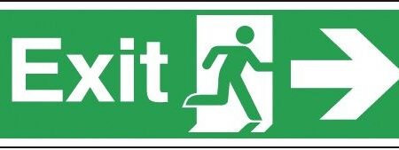 FX01711R - 150x450mm Exit Running Man Arrow Right - Rigid