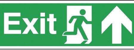 FX01811R - 150x450mm Exit Running Man Arrow Up - Rigid