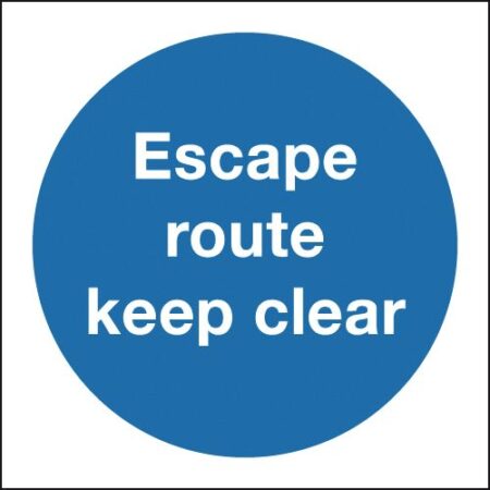 FX01008R - 150x150mm Escape Route Keep Clear - Rigid