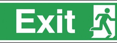 FX02411R - 150x450mm Exit Running Man Right - Rigid