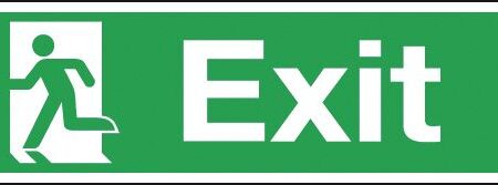 FX02511R - 150x450mm Exit Running Man Left - Rigid