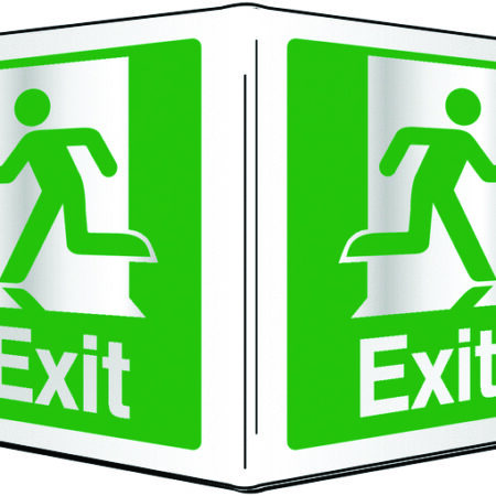 FX02516AE - 200x400mm Exit Projecting 3D Sign