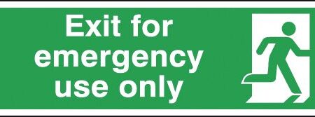 FX02611R - 150x450mm Exit For Emergency Use Only - Rigid