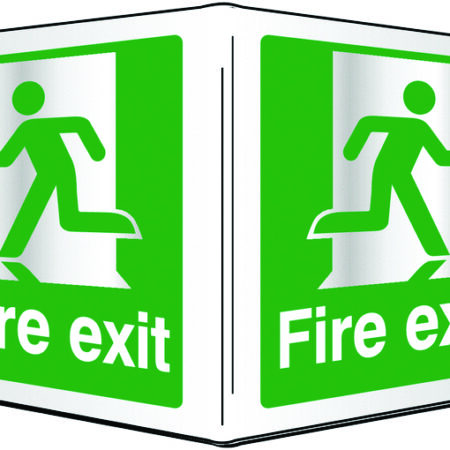 FX02916AE - 200x400mm Fire exit Projecting 3D Sign