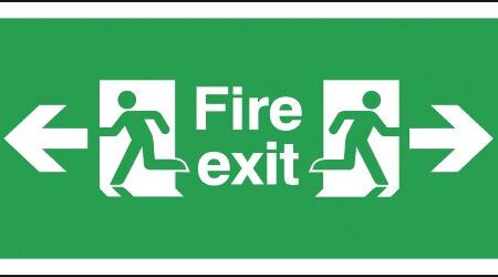 FX03510R - 150x300mm Fire Exit Arrow Left & Right - Rigid