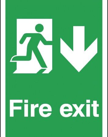 FX04250R - 297x210mm Fire Exit Running Man Down - Rigid
