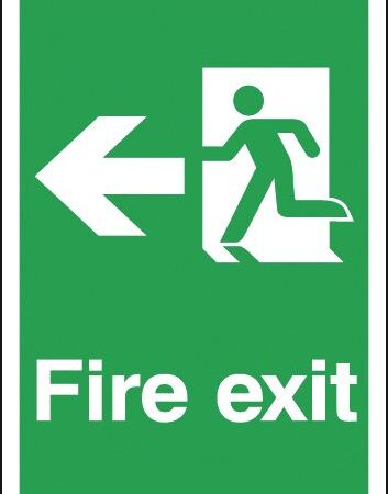 FX04350R - 297x210mm Fire Exit Running Man Left - Rigid