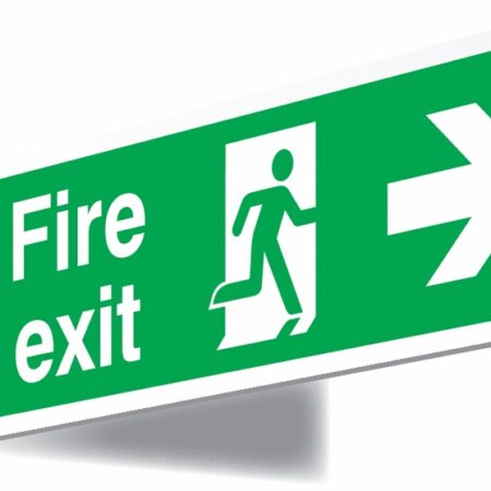 FX04411V - 150x450mm Fire exit right sign - T Bar