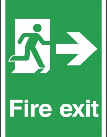 FX04450S - 297x210mm Fire Exit Running Man Right - Self Adhesive
