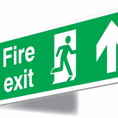 FX04711V - 150x450mm Fire exit up sign - T Bar