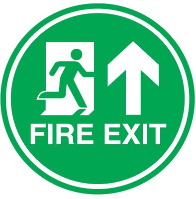 FX04755T - 450mm Fire Exit Anti-Slip Floor Sign