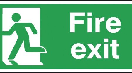 FX04810A - 150x300mm Fire Exit Running Man Left - Aluminium