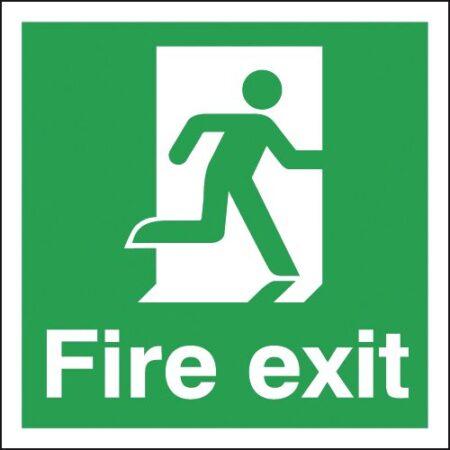 FX04908R - 150x150mm Fire Exit Running Man Right - Rigid