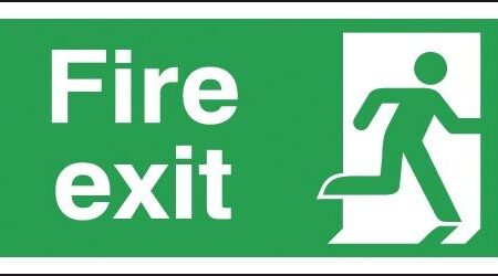 FX04910A - 150x300mm Fire Exit Running Man Right - Aluminium