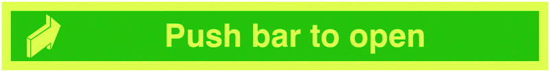 FX05645L - 75x600mm Push Bar To Open - Nite Glo Self Adhesive