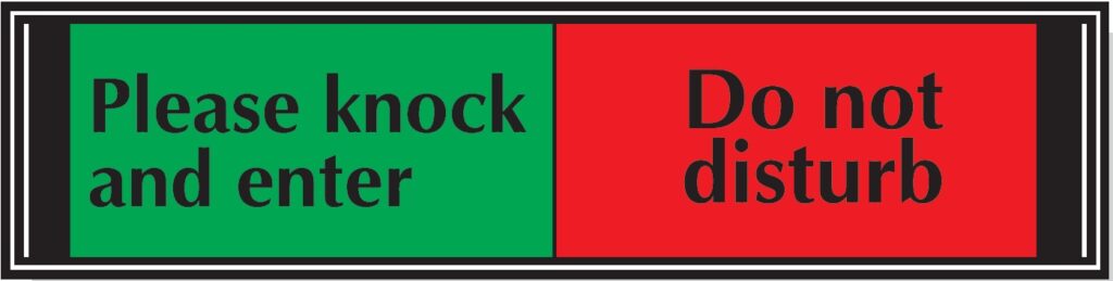 G6DB/PB - 50x200mm Please knock and enter slider sign