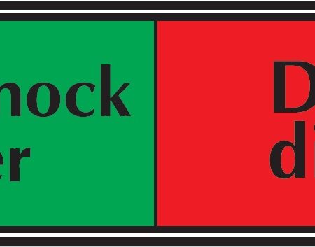 G6DB/PB - 50x200mm Please knock and enter slider sign