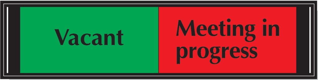 G6DB/VP - 50x200mm Vacant / Meeting in progress slider sign