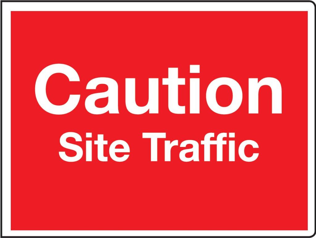 GCS05 - 450x600mm Caution Site Traffic stanchion sign