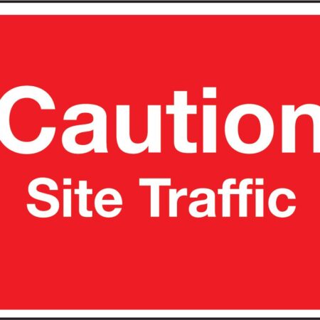 GCS05 - 450x600mm Caution Site Traffic stanchion sign