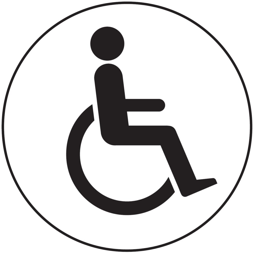 GDC03S - 100mm dia Disabled symbol - Black on silver