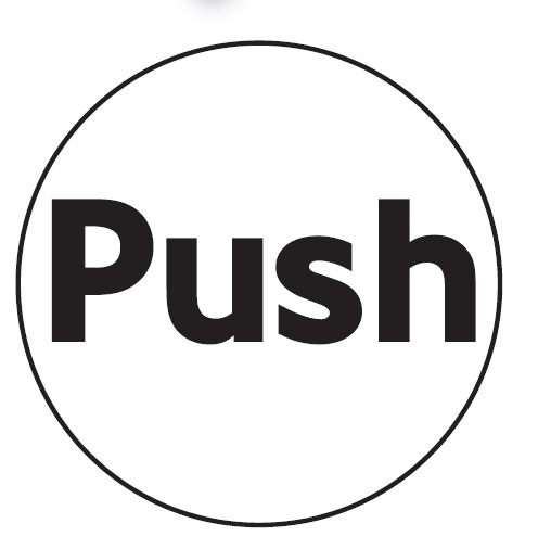 GDC12S - 100mm dia Push - Black on silver