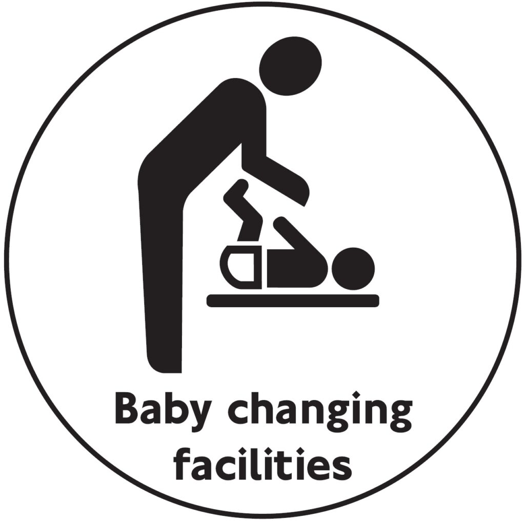 GDC22S - 100mm dia Baby changing facilities - Black on silver
