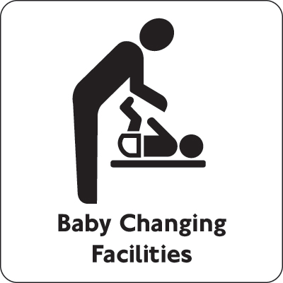 GDQ23W - 100x100mm Baby Changing Facilities - Black on white