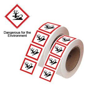 GHSR50EN - 50x50mm Dangerous for the Environment GHS Symbols on a roll