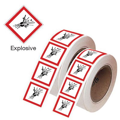 GHSTEX - 50x100mm Explosive GHS Symbols on a tape
