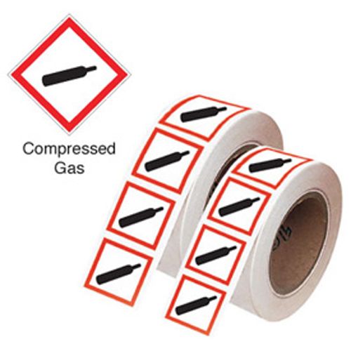 GHSR21GZ - 21x21mm Compressed Gas GHS Symbols on a roll