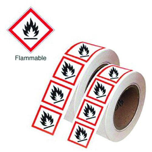 GHSR21IN - 21x21mm Flammable GHS Symbols on a roll