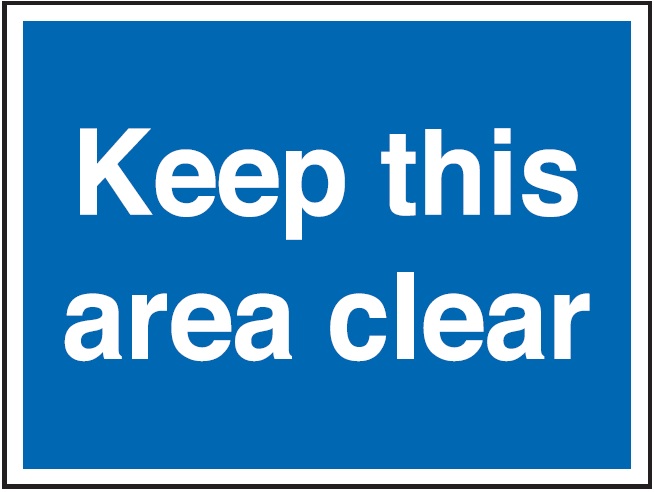 GL13/R - 300x400mm Keep this area clear - Rigid