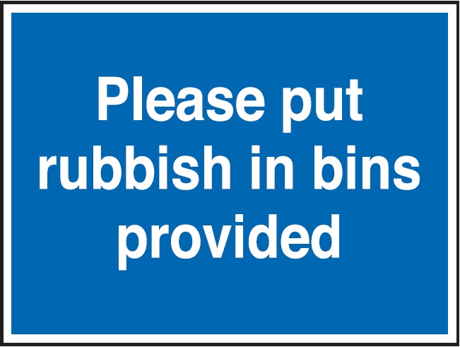 GL20/R - 300x400mm Please put rubbish in bins provided - Rigid