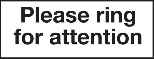 GL38A/S - 100x200mm Please ring for attention - Self Adhesive