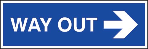 GL39/R - 150x450mm Way out arrow right - Rigid