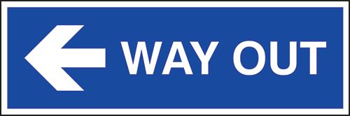 GL40/R - 150x450mm Way out arrow left - Rigid