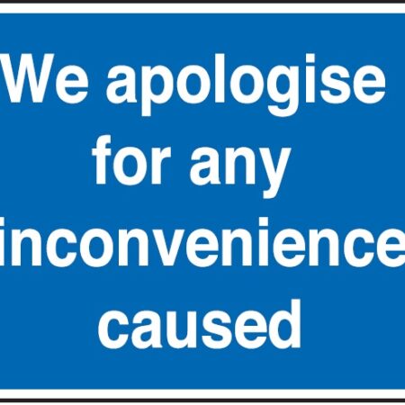 GL82/R - 300x400mm We apologise for any inconvenience caused - Rigid
