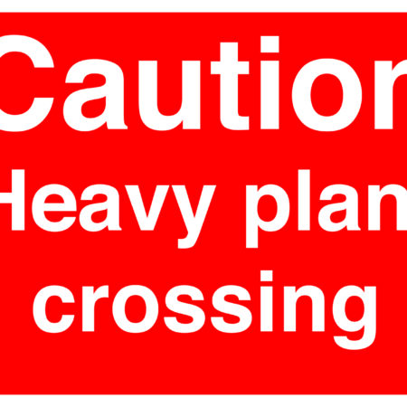 GSC04 - 450x600mm Caution Heavy plant crossing stanchion sign
