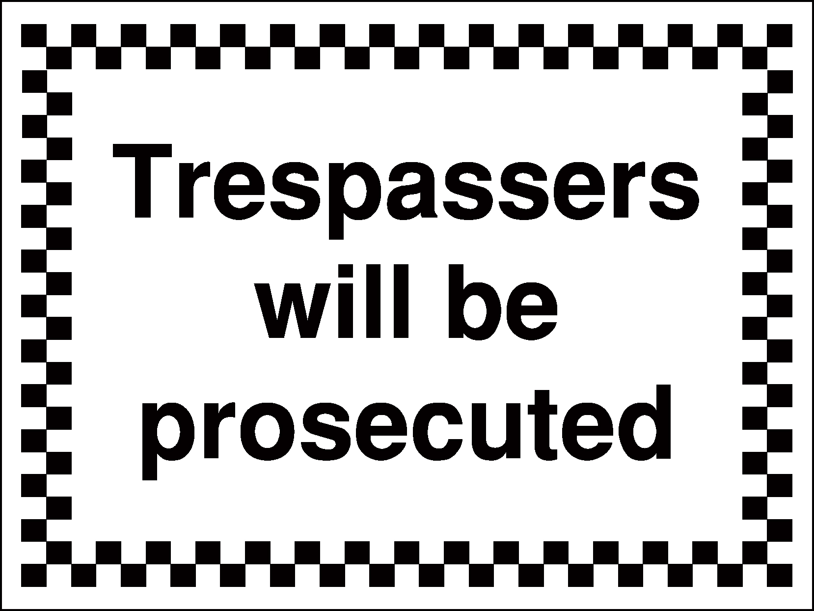 GS038BERP - 300x400mm Trespassers will be prosecuted - Rigid