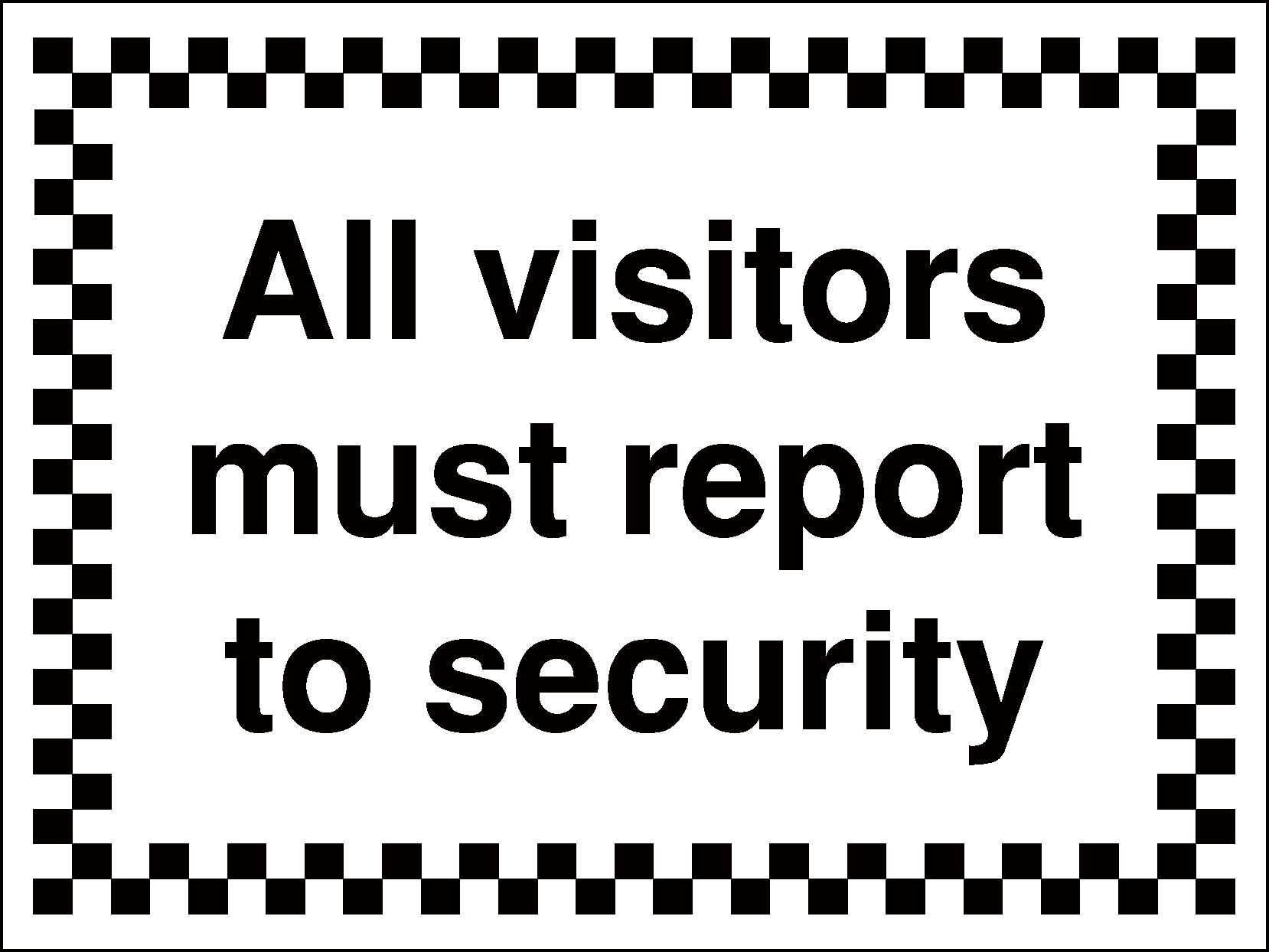 GS041AMRP - 450x600mm All visitors must report to security - Rigid