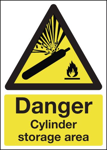 HA02351R - 210x148mm Danger Cylinder Storage Area - Rigid
