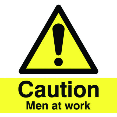 HA04736D - 450x600mm Caution Men at work stanchion sign