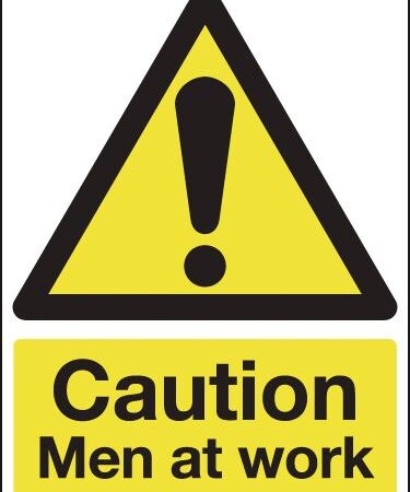 HA04750R - 297x210mm Caution Men at work - Rigid