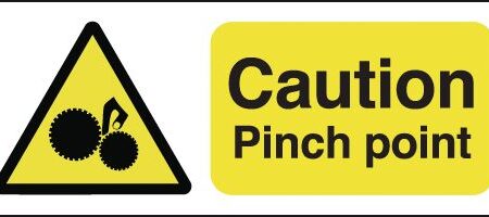HA05719R - 100x250mm Caution Pinch Point - Rigid