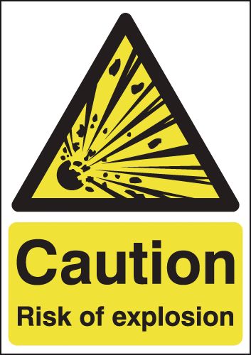 HA06149S - 420x297mm Caution Risk of Explosion - Self Adhesive