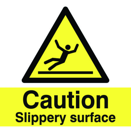 HA06336D - 450x600mm Caution Slippery surface stanchion sign