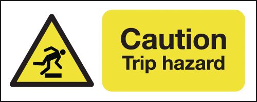 HA06819R - 100x250mm Caution Trip Hazard - Rigid