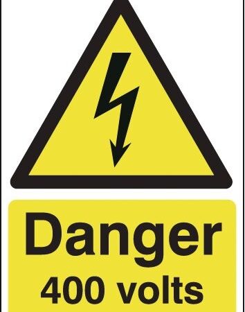 HA08007R - 150x125mm Danger 400 Volts - Rigid