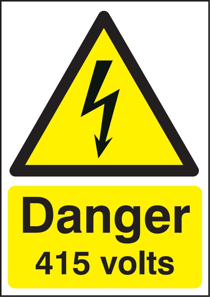 HA08150R - 297x210mm Danger 415 Volts - Rigid